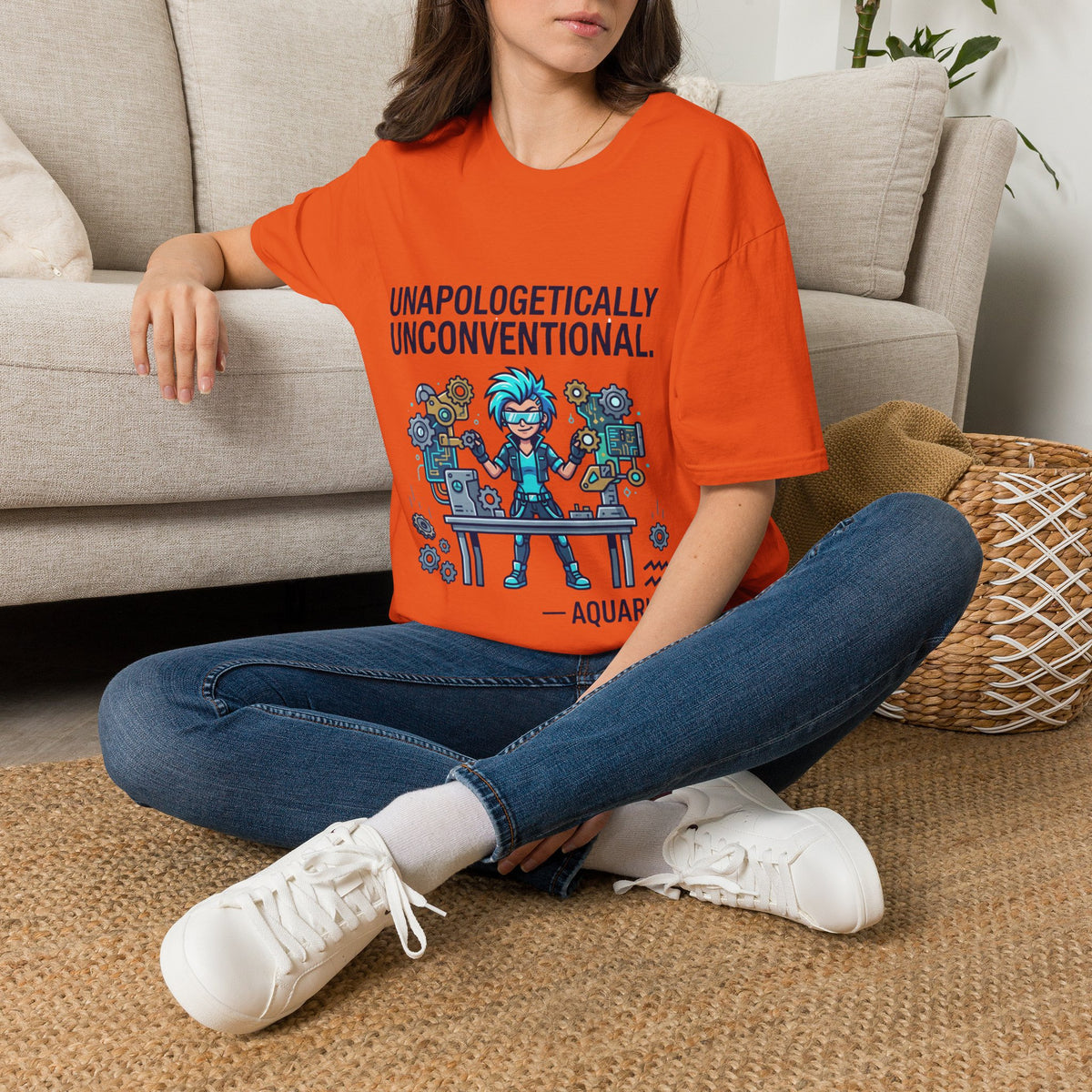 Aquarius Zodiac Unapologetically Unconventional Graphic T-Shirt