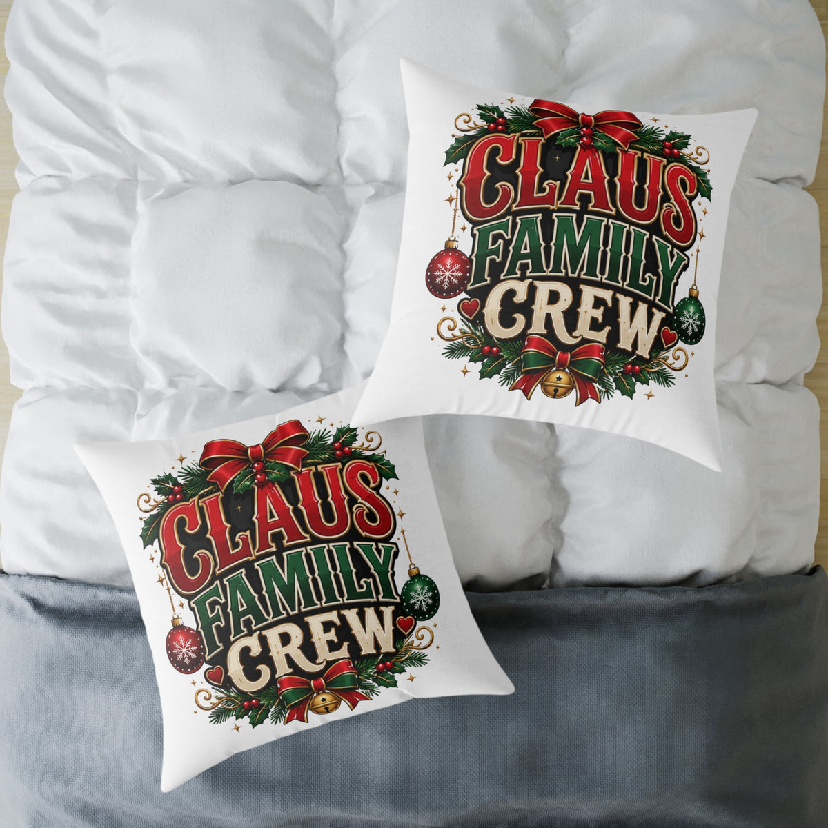 Christmas Claus Family Crew Holiday Pillow