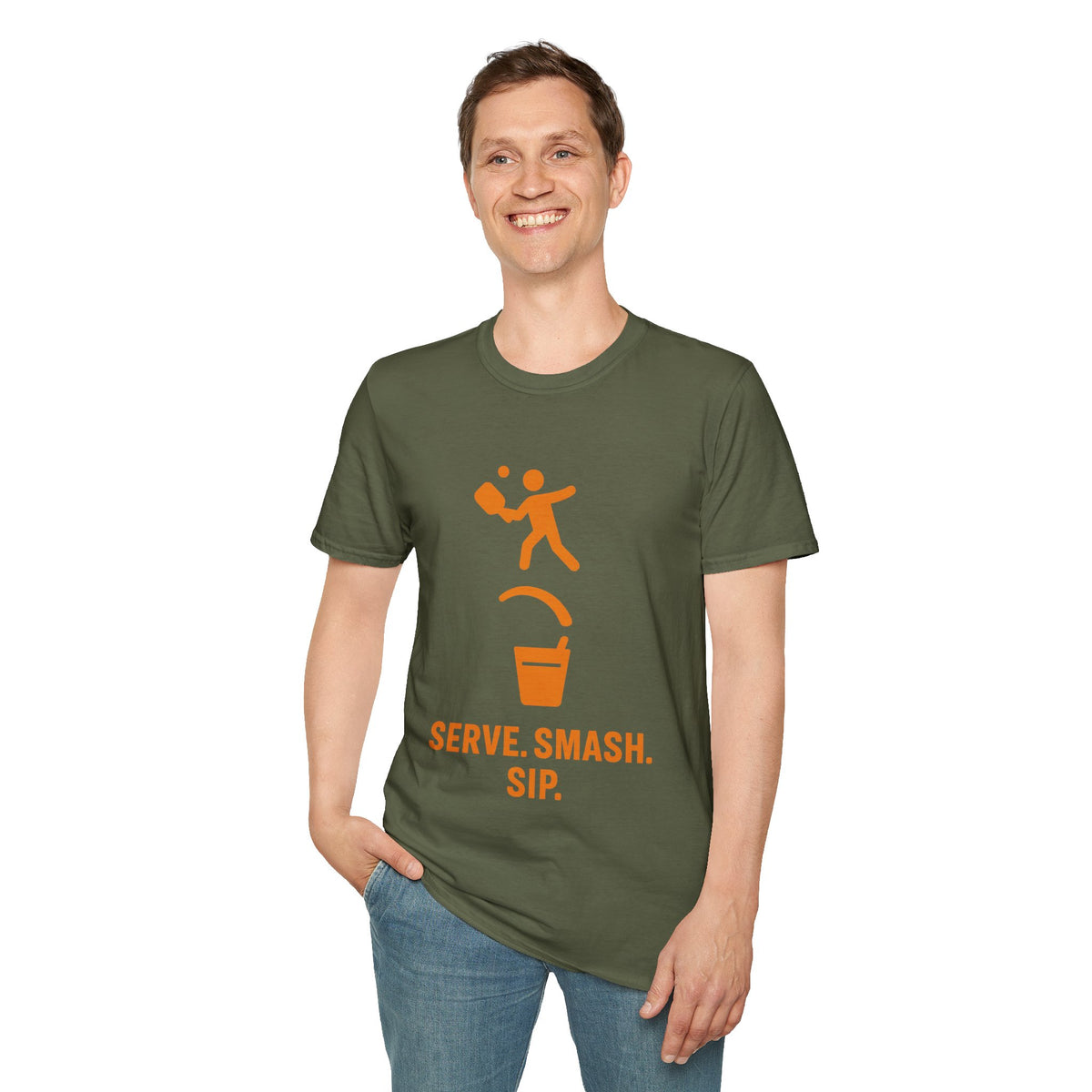 Pickleball Serve Smash Tee — Small Orange Player Graphic - Trending Now - September 2026