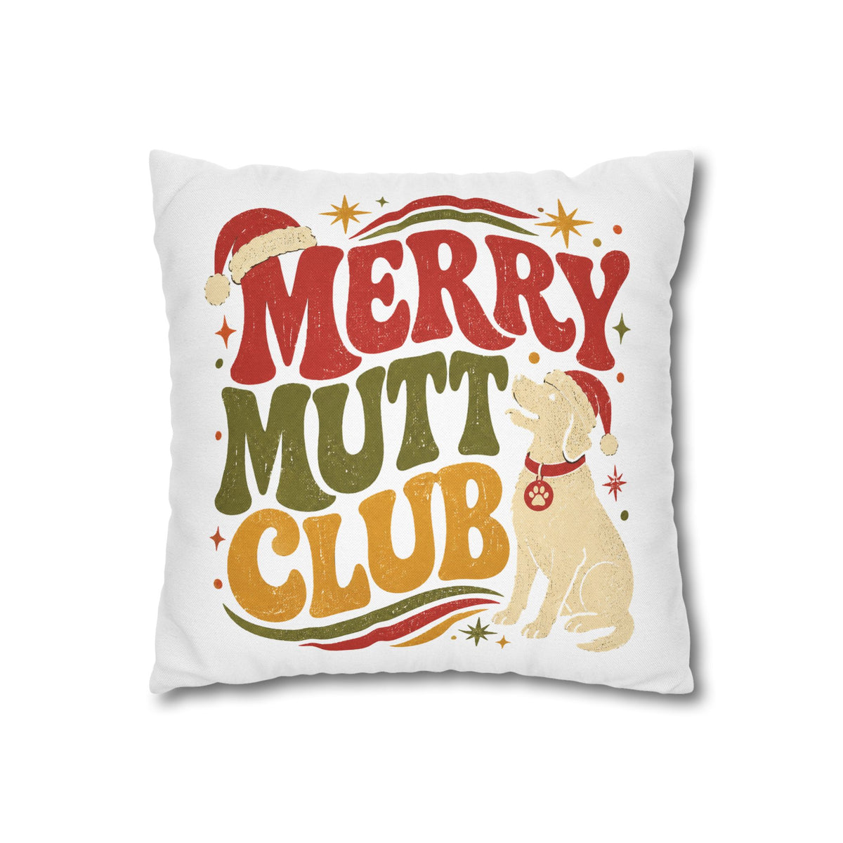 Merry Mutt Club Christmas Pillowcase Modern Day Christmas