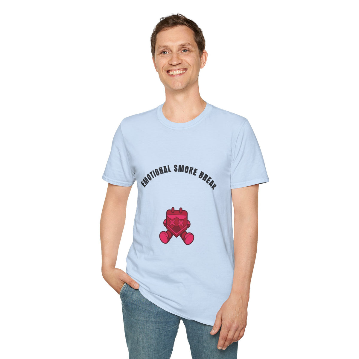 Emotional Smoke Break T-Shirt — Funny Self-Care Graphic Tee with Heart Character - Trending Now - September 2026