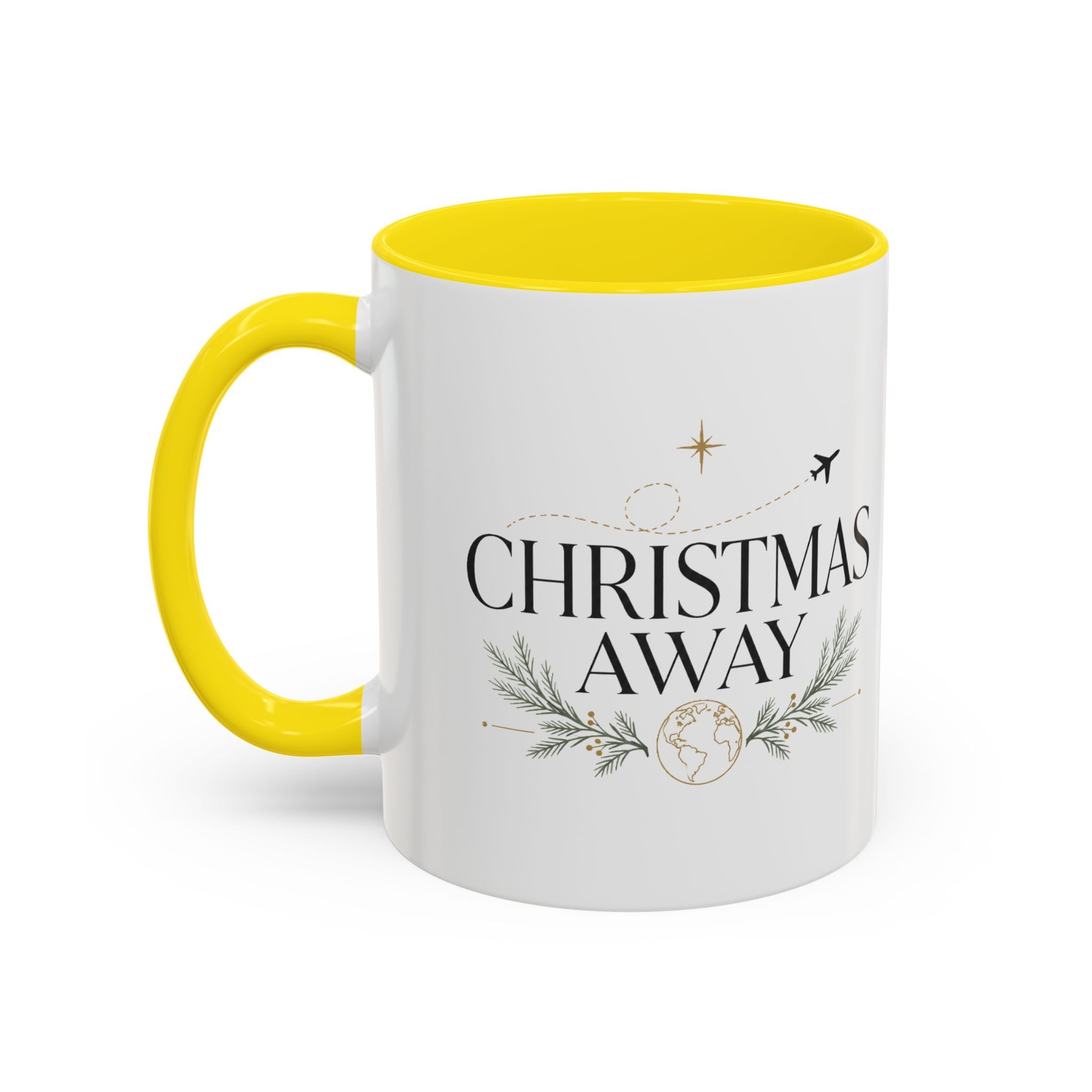 Christmas Away Accent Coffee Mug — Holiday Travel Coffee Cup