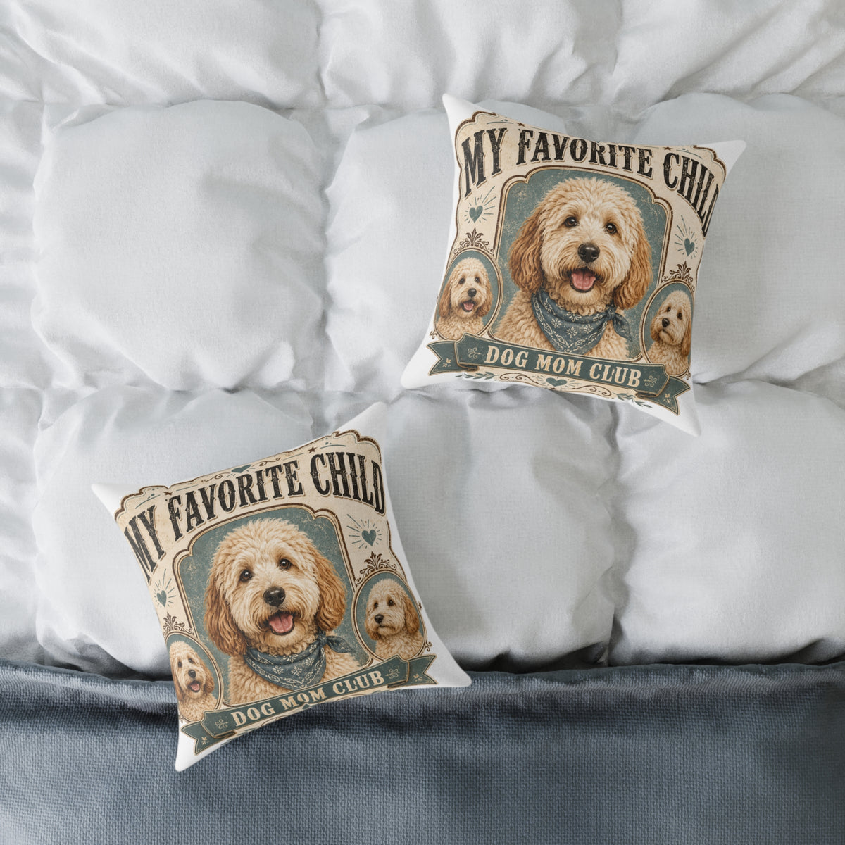 Dog Mom Club Pillow — Milo Bailey Dog Dad Mom "My Favorite Child" Doodle Throw Pillow