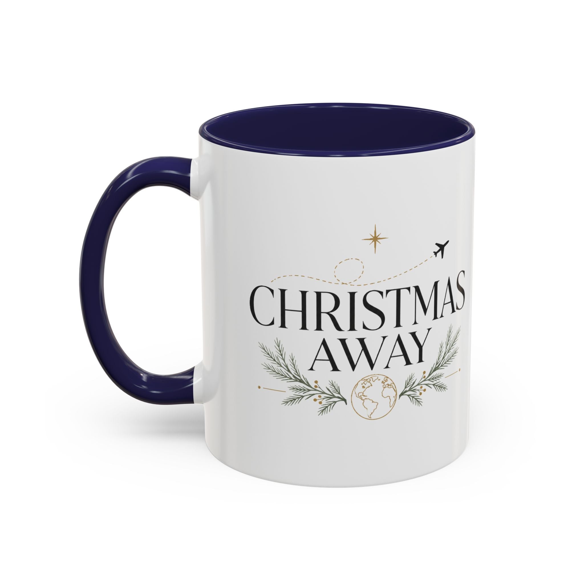 Christmas Away Accent Coffee Mug — Holiday Travel Coffee Cup