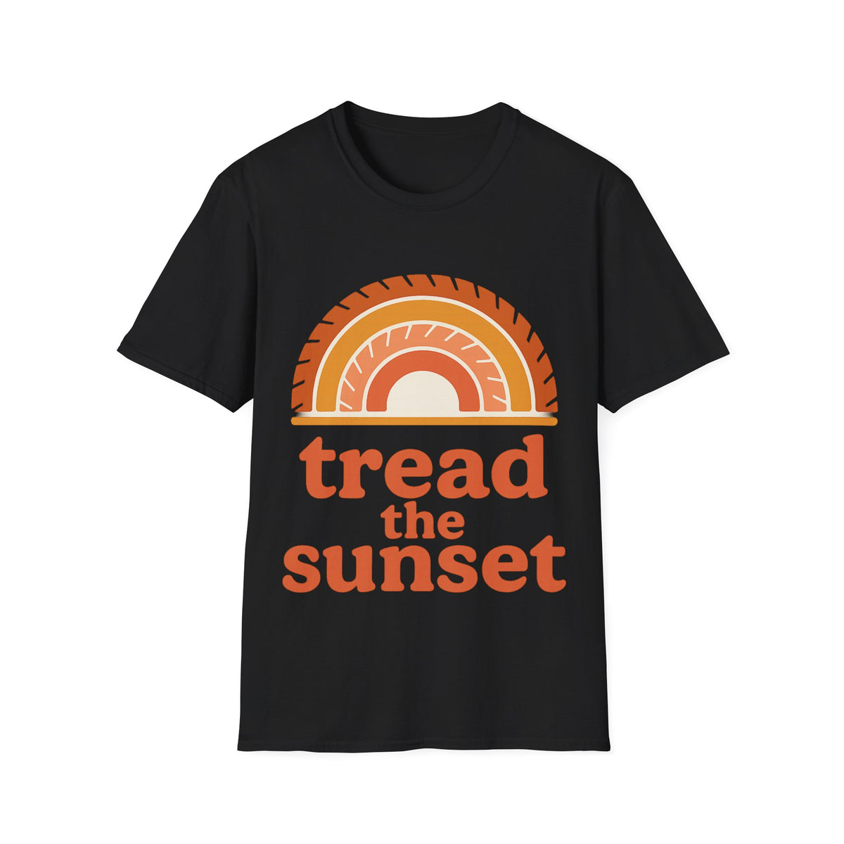 Tread The Sunset Boho Rainbow T-Shirt, Retro Wanderlust Hiking Outdoor Graphic Tee - Trending Now - September 2026