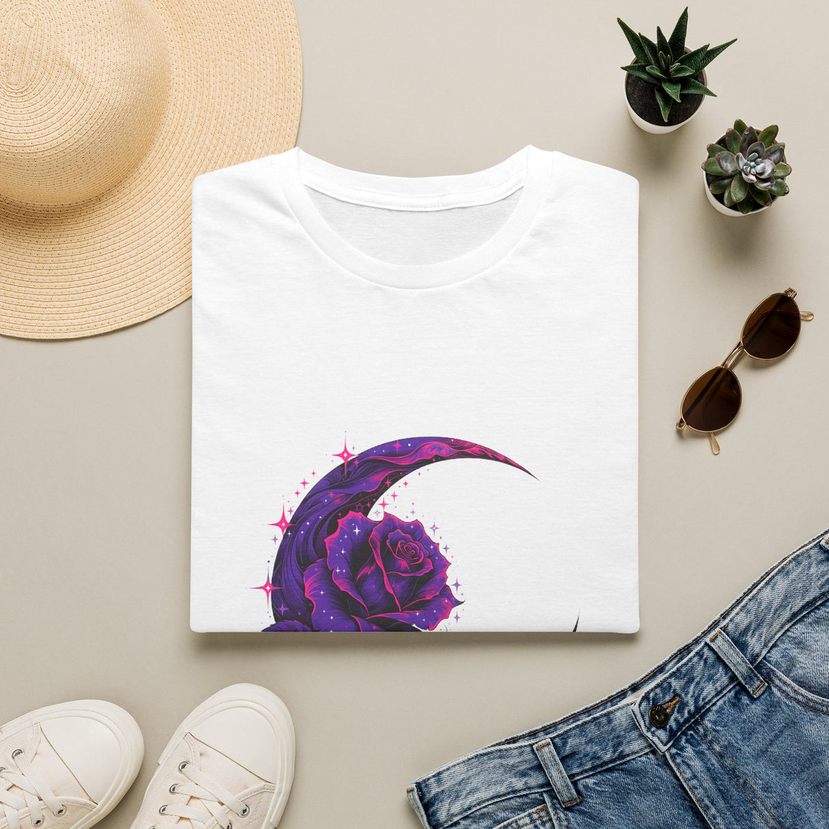Dream Girl Wallahi Crescent Moon T-Shirt - Floral Celestial Graphic Tee - Trending Now - September 2026