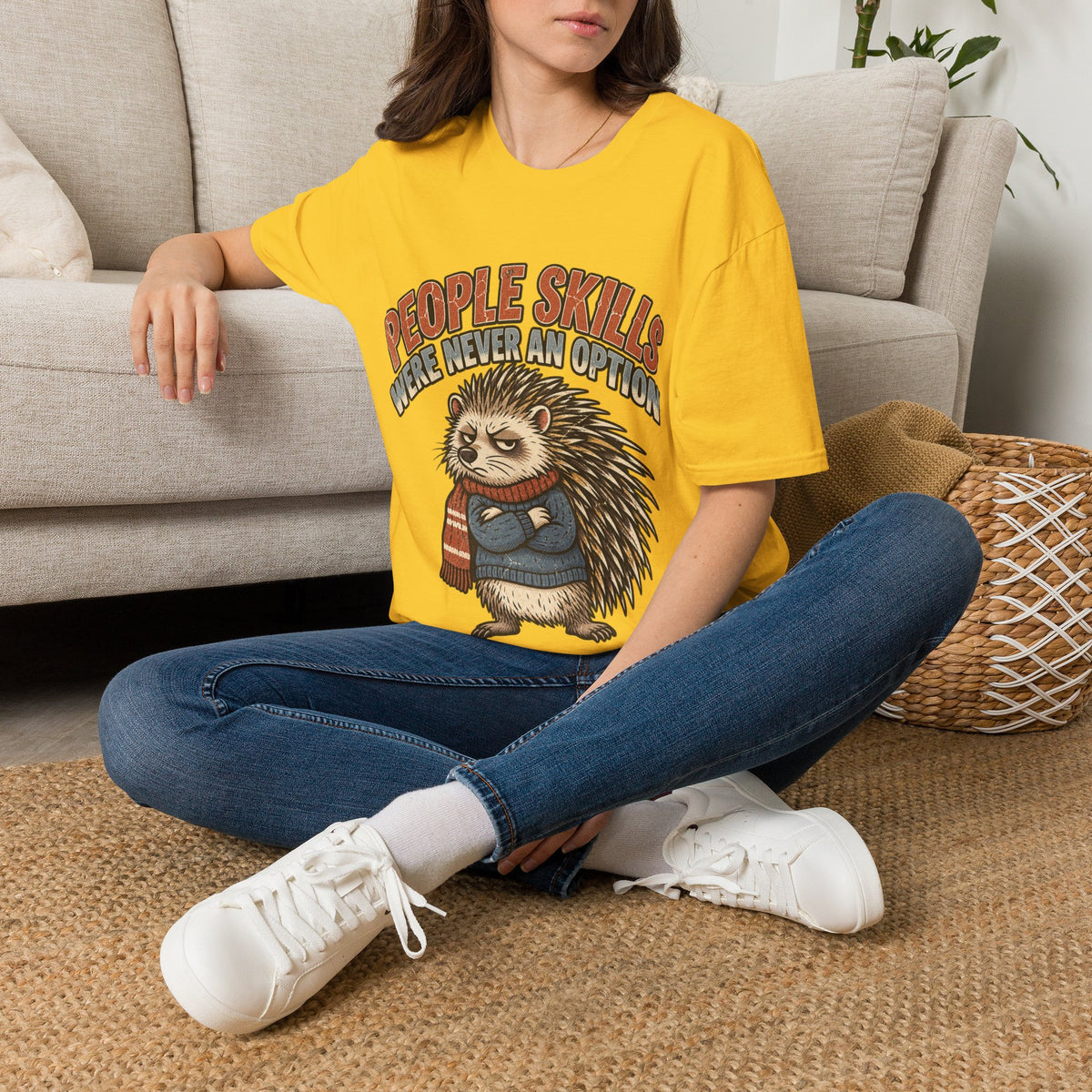 People Skills Were Never An Option T-Shirt — Funny Introvert Porcupine Graphic Tee