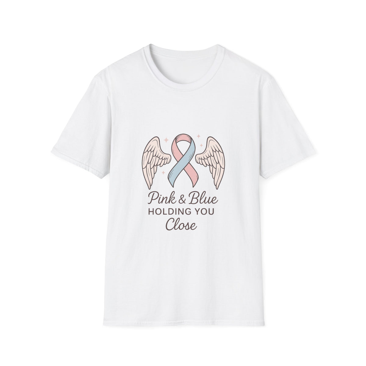 Pink & Blue Ribbon Angel Wings T-Shirt — Infant Loss Awareness Tee - Trending Now - October 2026