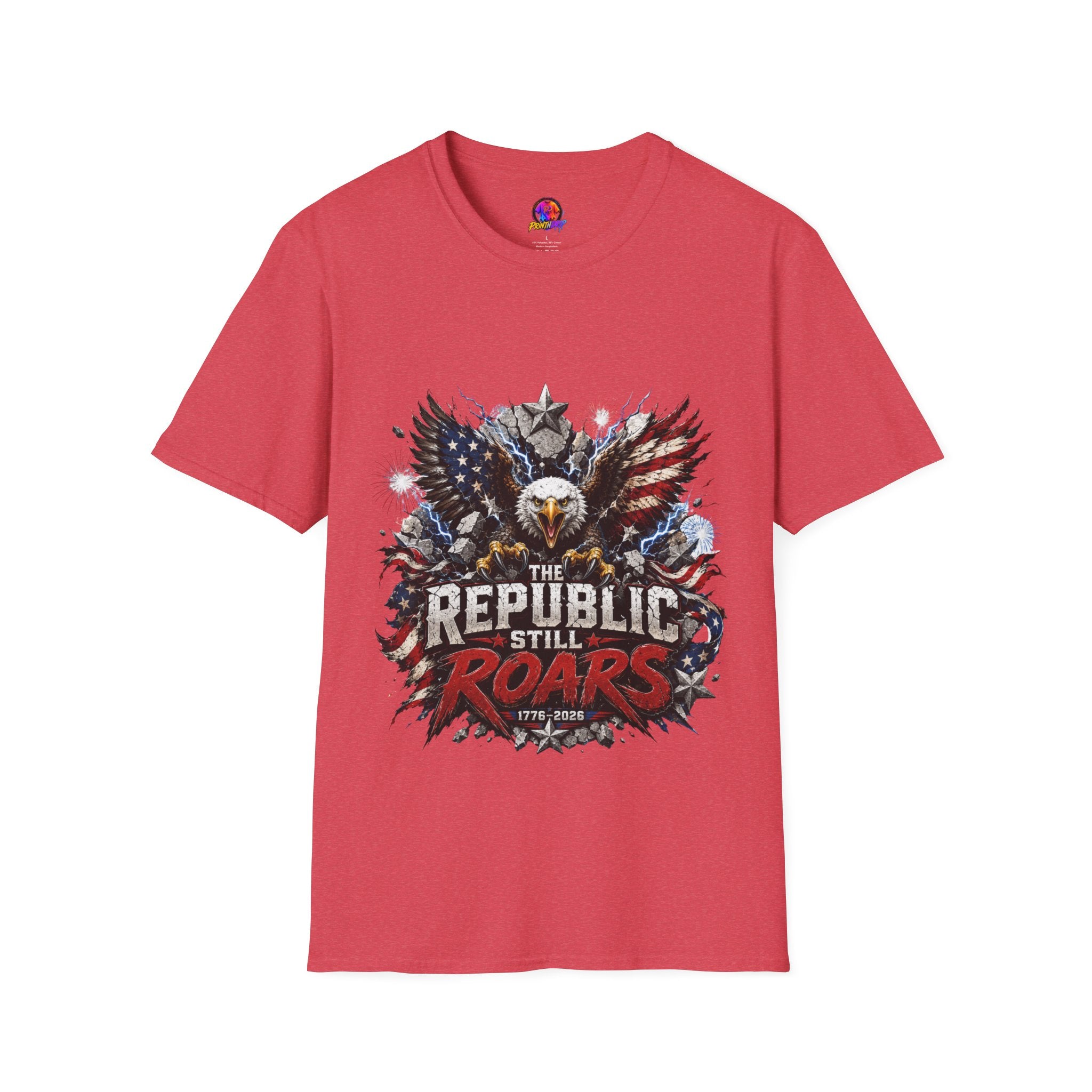Patriotic Eagle T-Shirt — "The Republic Still Roars" | American Flag Graphic