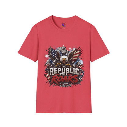 Patriotic Eagle T-Shirt — "The Republic Still Roars" | American Flag Graphic