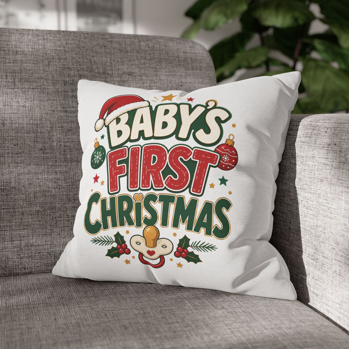 Baby's First Christmas Pillowcase — Festive Holiday Nursery Decor
