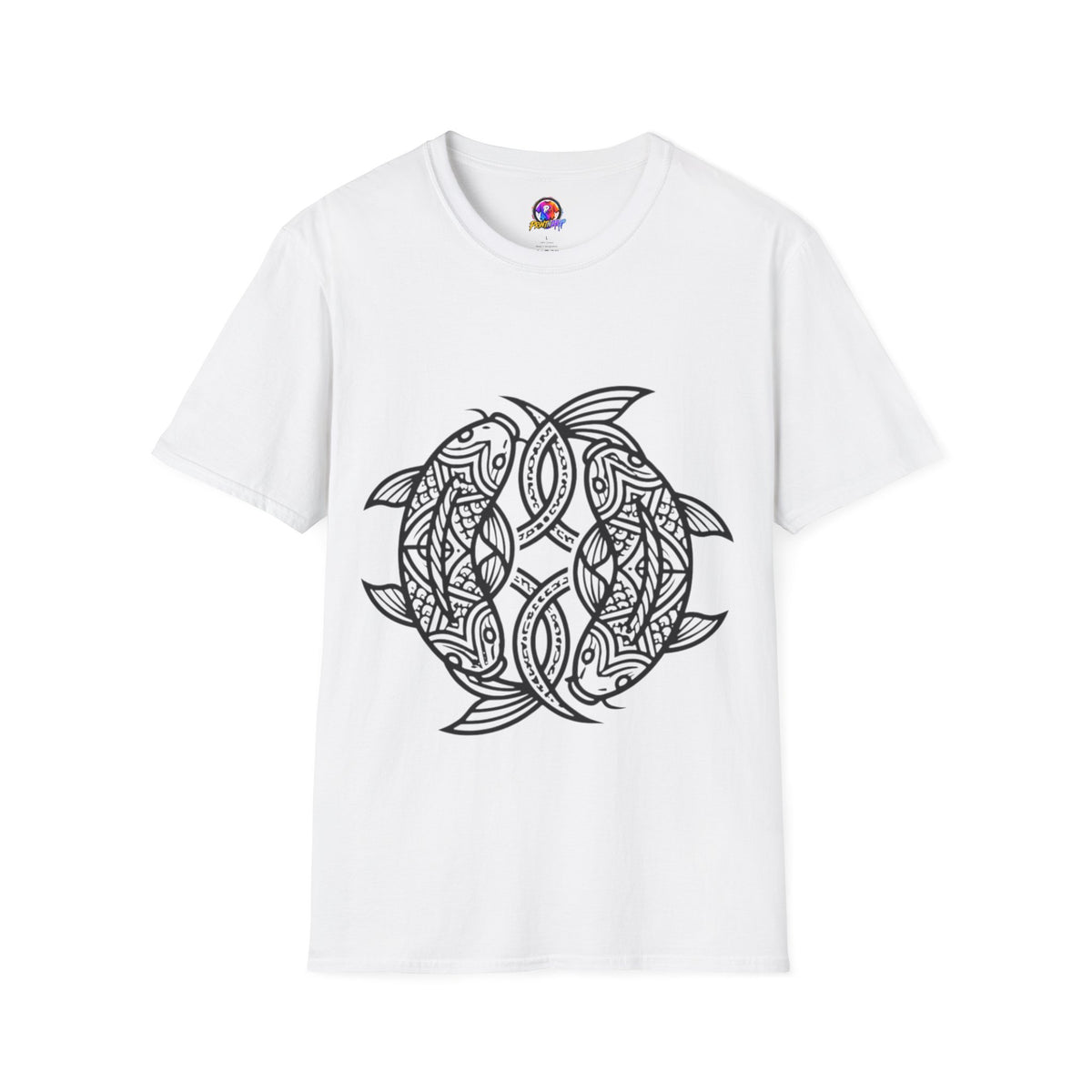 Pisces Zodiac Koi Fish Mandala T-Shirt — Intricate Zen koi Circle Design