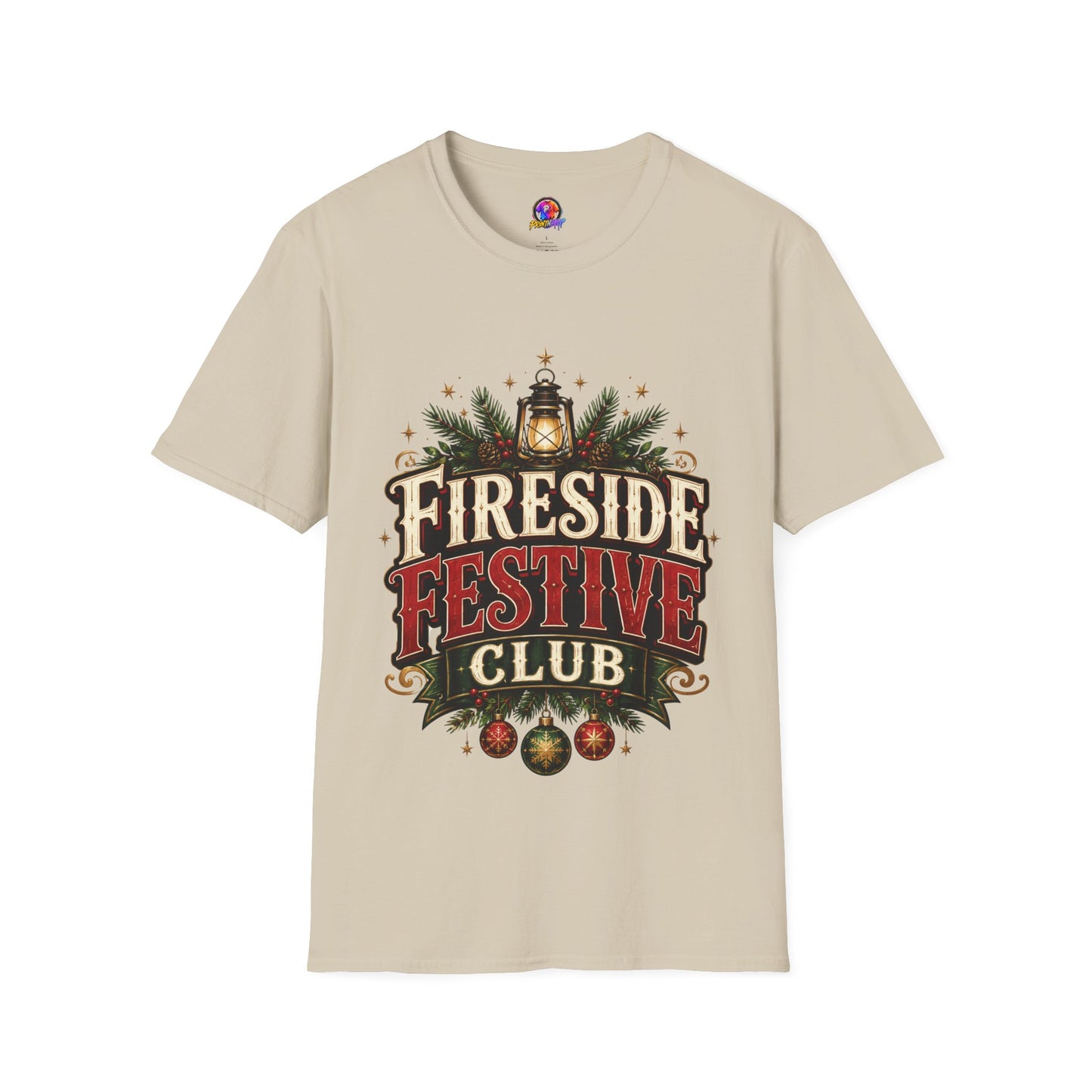 Fireside Festive Club T-Shirt — Cozy Holiday Lantern Graphic Tee