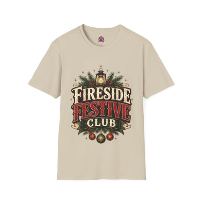 Fireside Festive Club T-Shirt — Cozy Holiday Lantern Graphic Tee