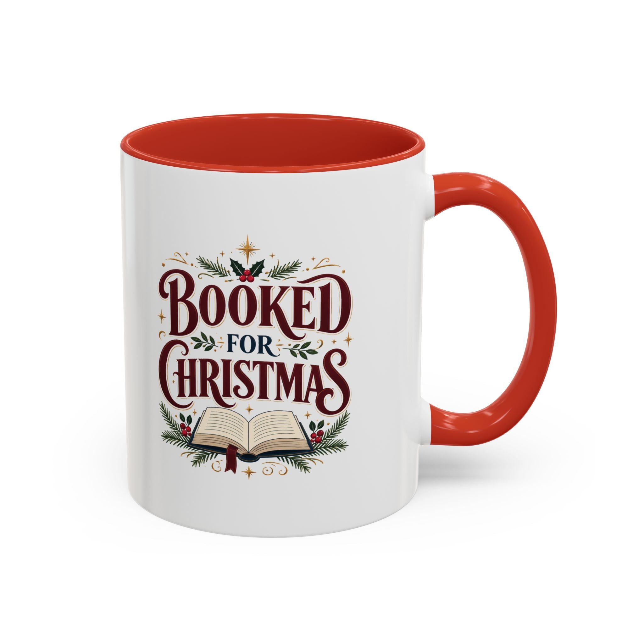 Christmas Booked for Christmas Coffee Mug — Holiday Book Lover Accent Mug