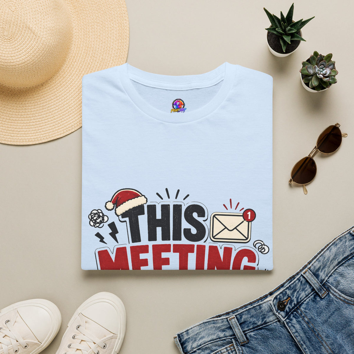 T-Shirt — "This Meeting Could Be Cocoa" Christmas Holiday Graphic Tee