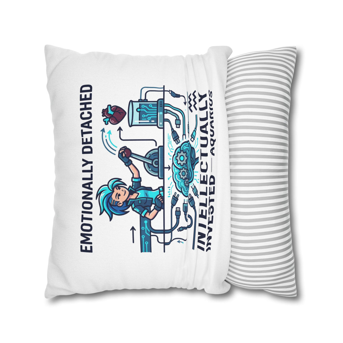 Aquarius Zodiac Spun Polyester Square Pillowcase