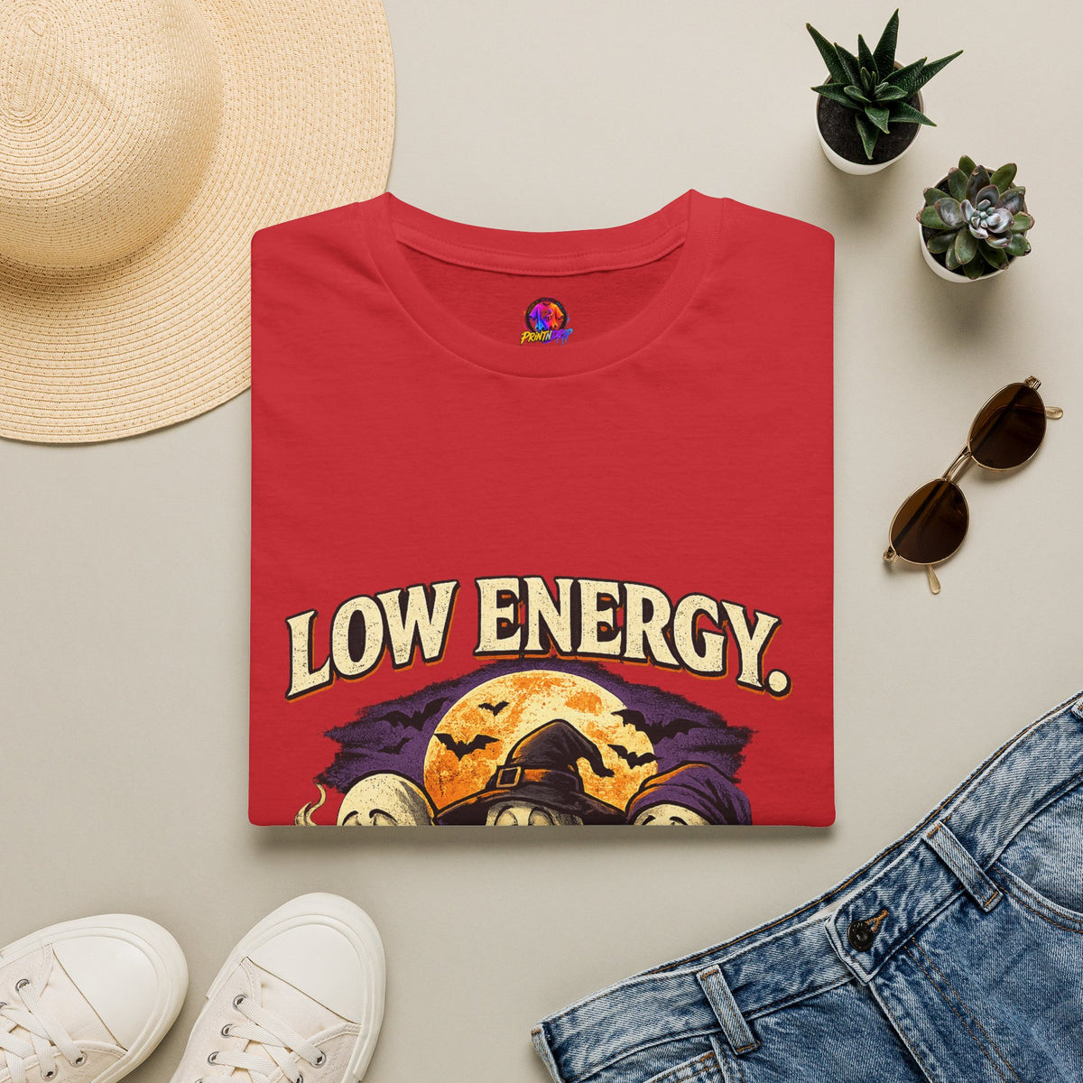 Halloween Low Energy High Spirit Unisex Softstyle T-Shirt