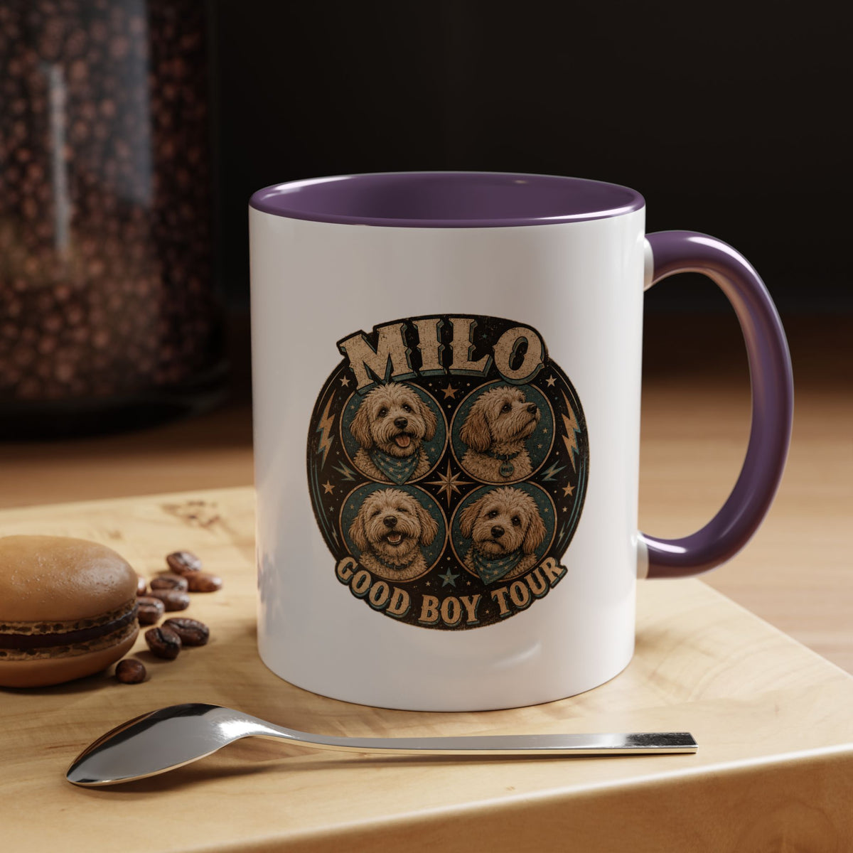 Milo Bailey Dog Dad Mom Milo "Good Boy Tour" Accent Coffee Mug —  Cute Dog Portraits