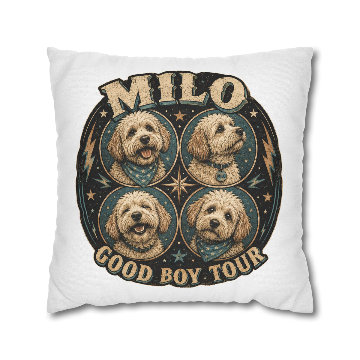 Milo "Good Boy Tour" Decorative Pillowcase Milo Bailey Dog Dad Mom