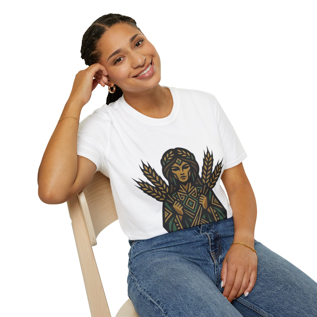 Virgo Zodiac Harvest Goddess T-Shirt — Wheat Maiden Graphic Tee