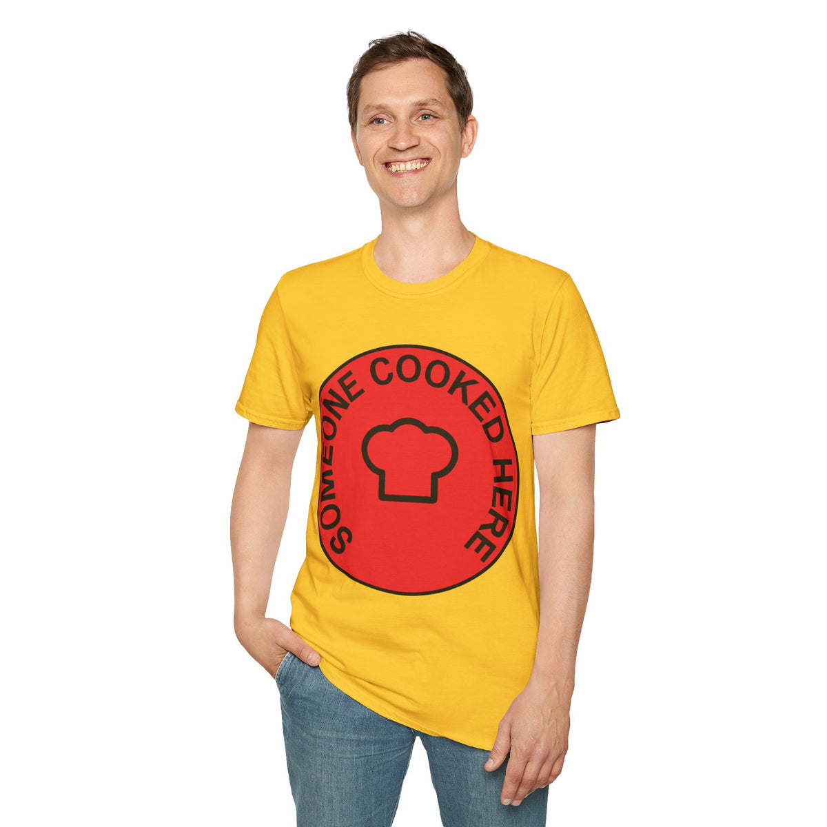 Someone Cooked Here Red Badge Tee - Funny Retro Chef Graphic T-Shirt - Trending Now - September 2026
