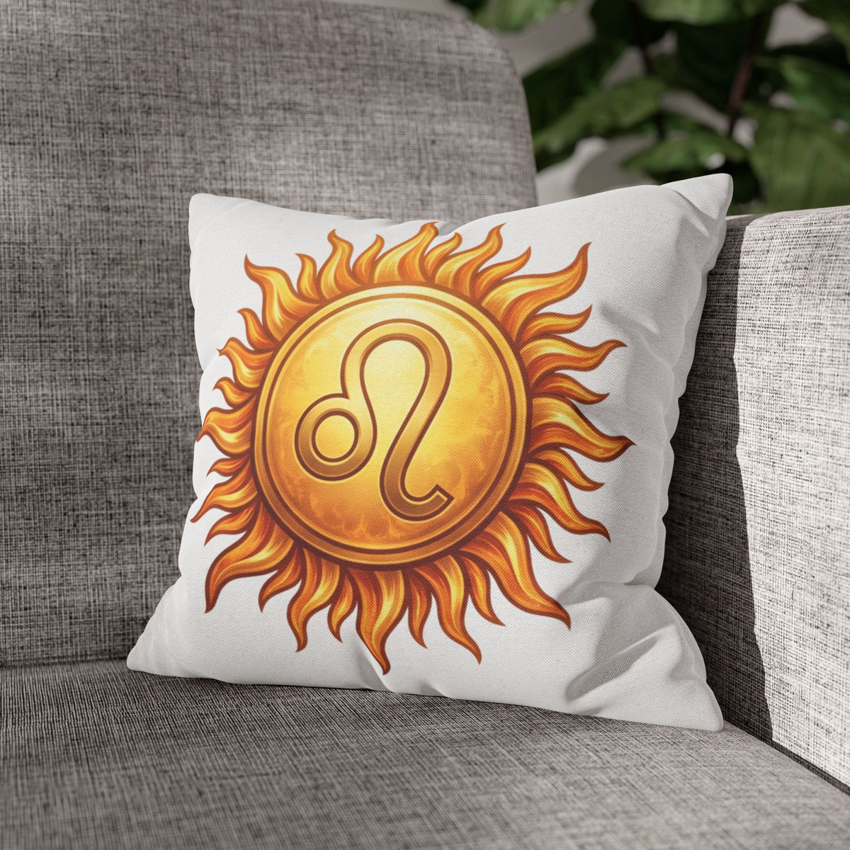 Leo Sun Zodiac Decorative Pillow Spun Square Pillowcase