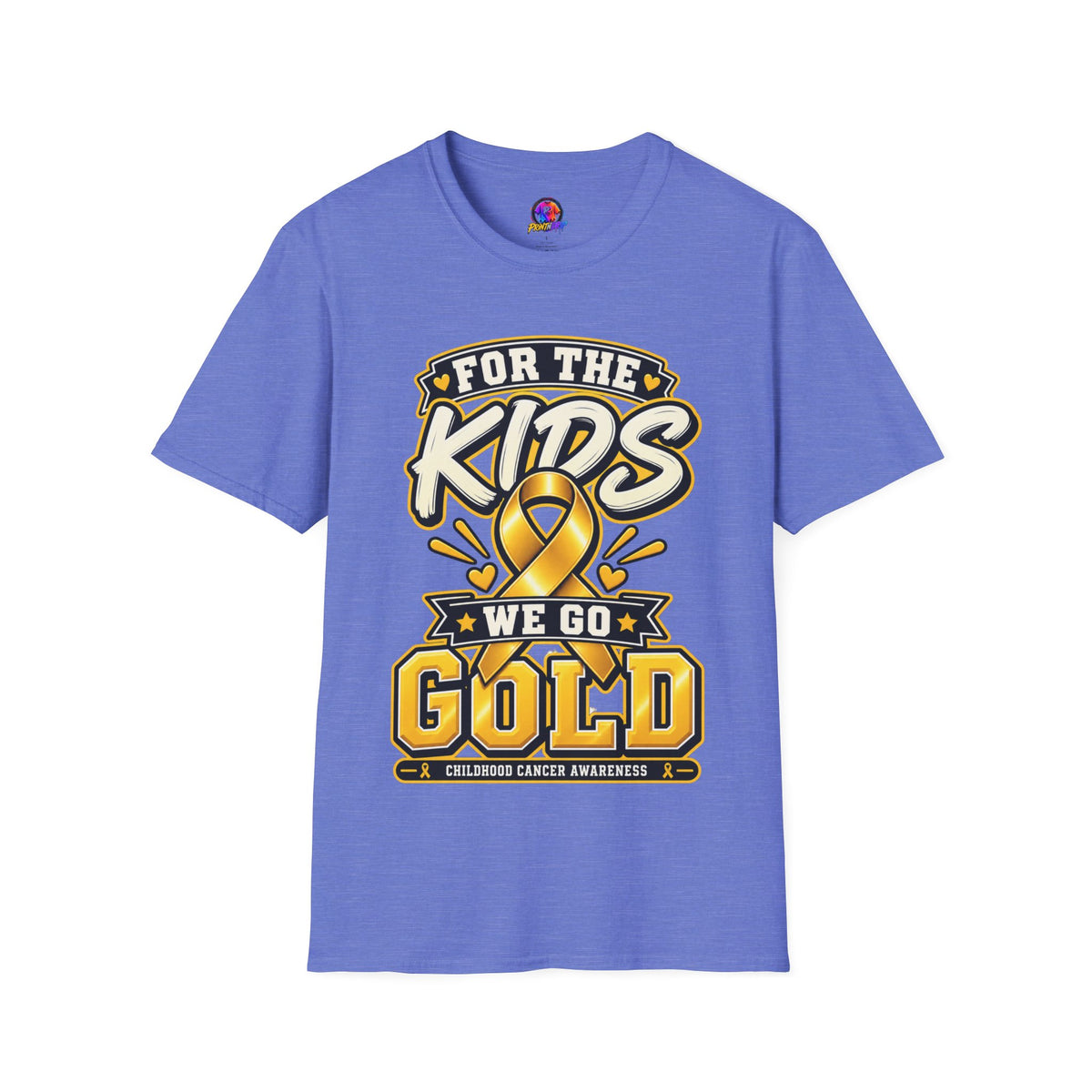 Kids Childhood Cancer Awareness T-Shirt — "For the Kids We Go Gold"