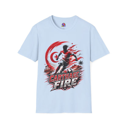 Tunisia Carthage Fire Soccer T-Shirt — Red Crescent Football Fan Tee