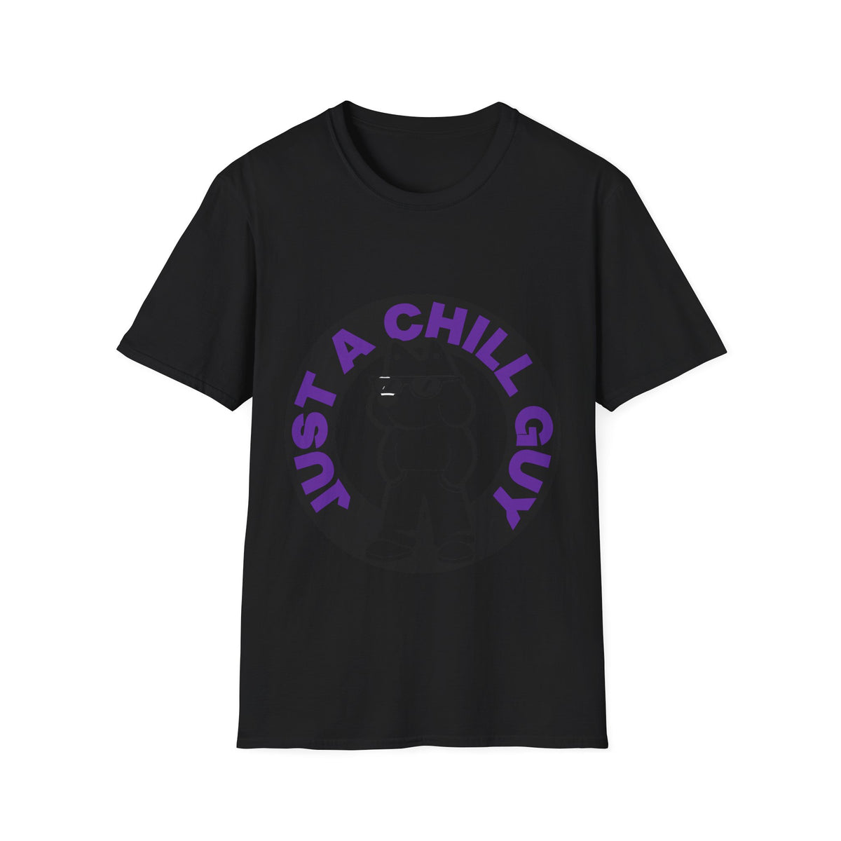 Just A Chill Guy Purple Circle Badge T-Shirt - Viral Character Mascot Tee - Trending Now - September 2026