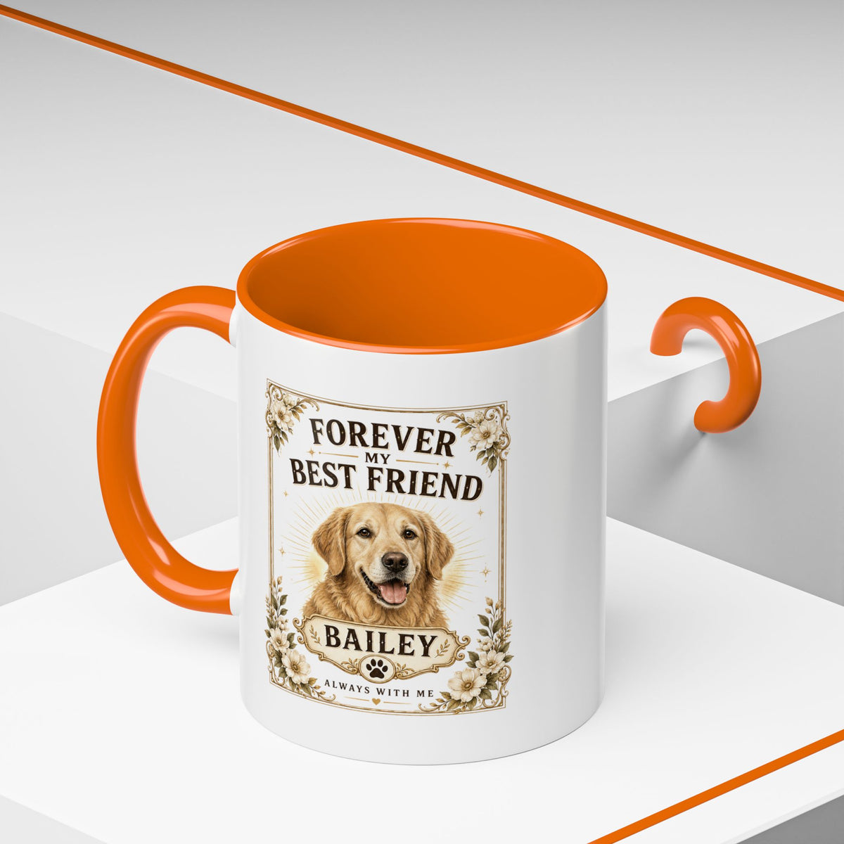 Milo Bailey Dog Dad Mom Forever My Best Friend Dog Mug — Personalized Golden Retriever Coffee Cup