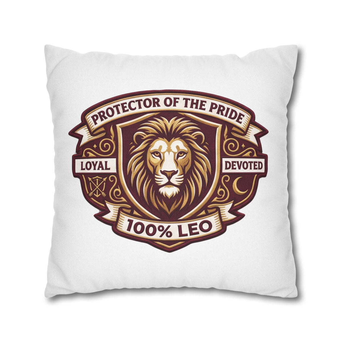 Leo Zodiac Loyal Devoted Spun Polyester Square Pillowcase