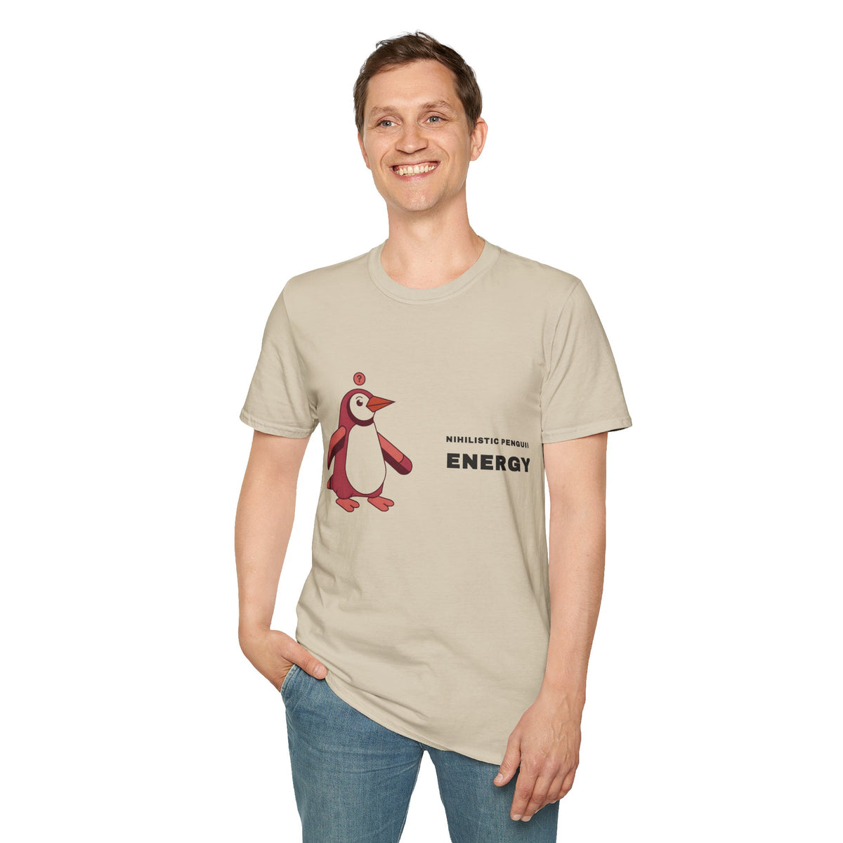 Penguin Energy Graphic T-Shirt — Cute Minimal Chest Pocket Penguin Tee - Trending Now - September 2026