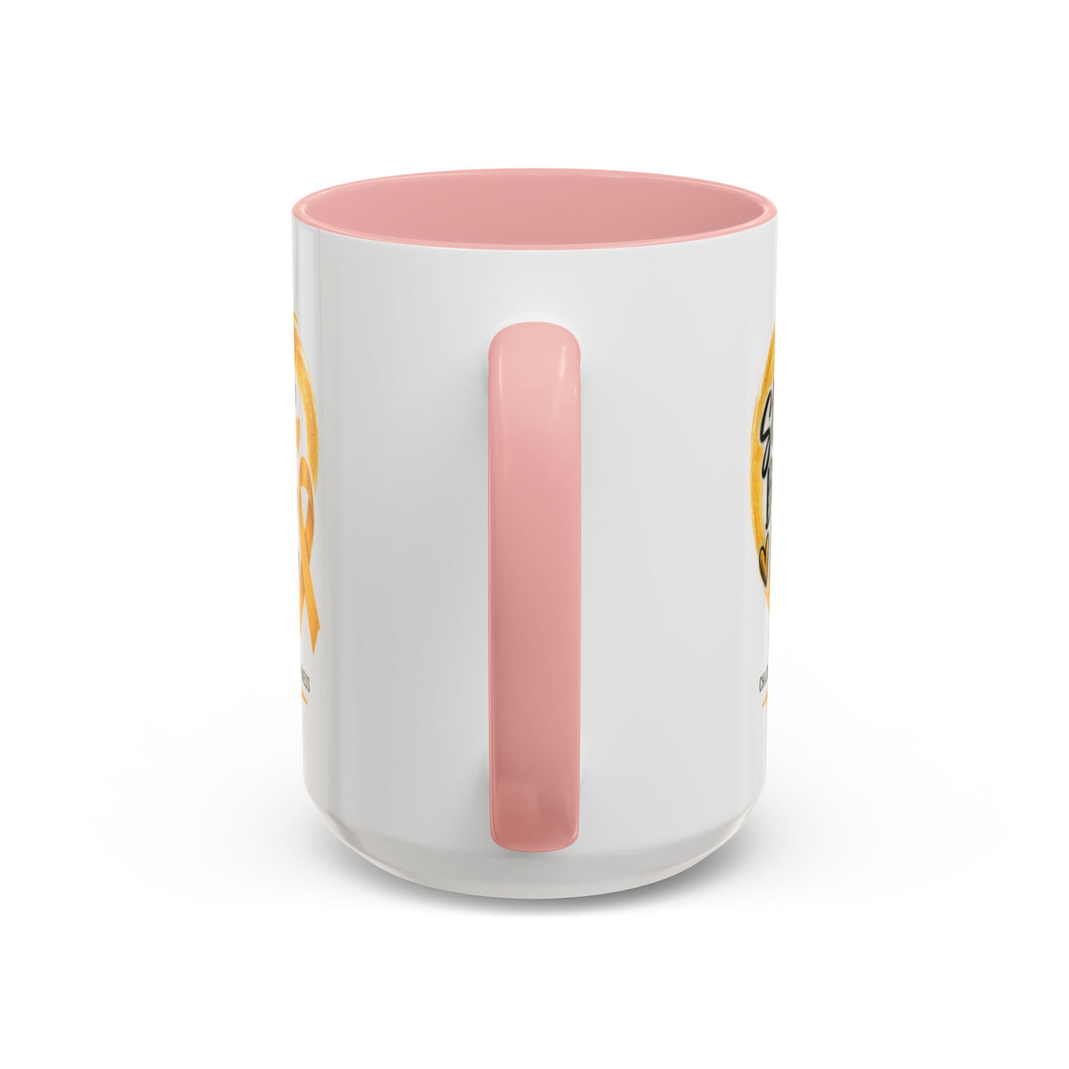 Childhood Cancer Awareness Accent Coffee Mug — "Stronger Brighter Kinder Braver"