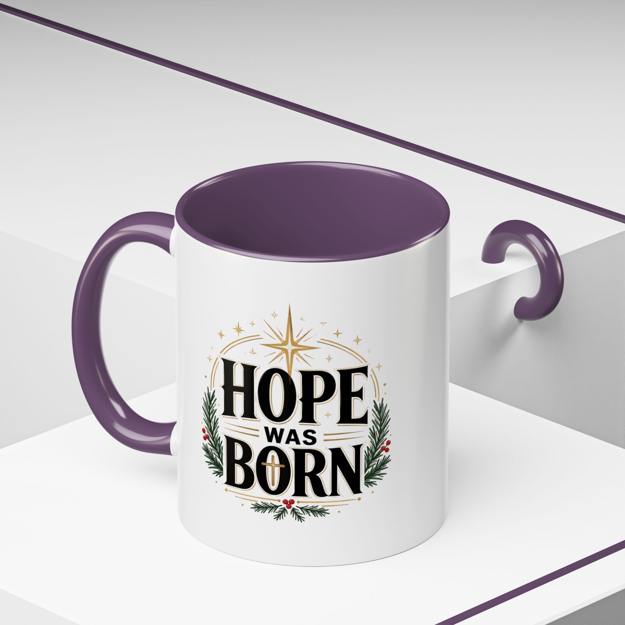 Christmas Hope Was Born Christmas Coffee Mug — Festive Holiday Holiday Prayer Mug