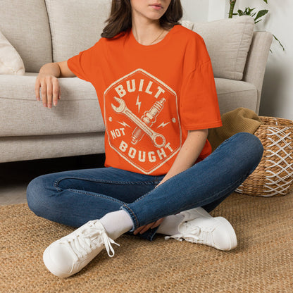 Built Not Bought T-Shirt — Vintage Mechanic Wrench & Spark Plug Tee