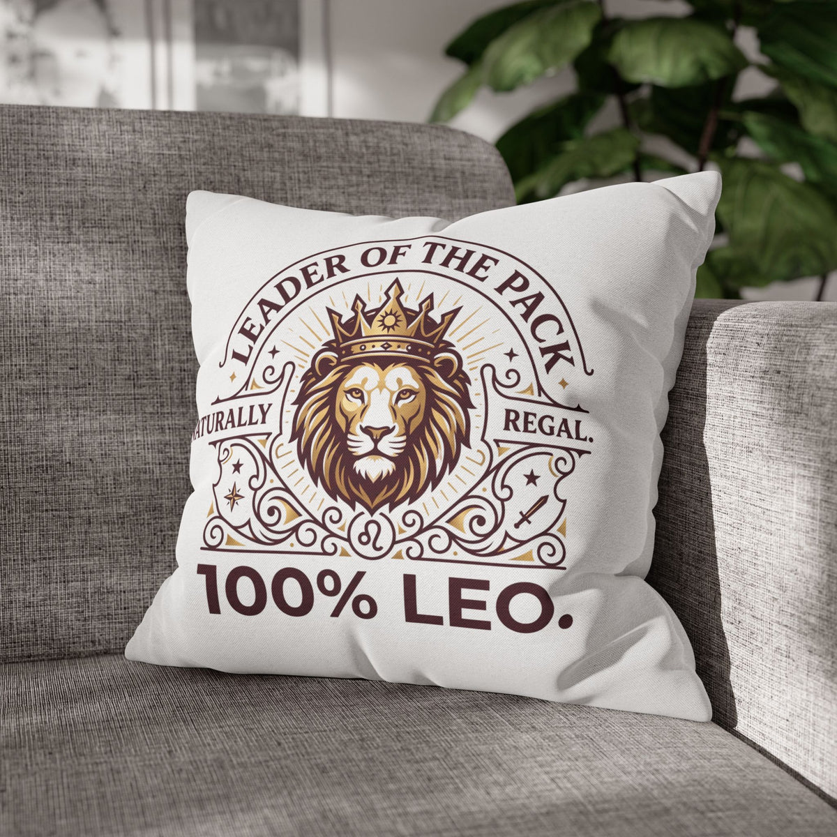 Leo Zodiac Leader Of The Pack Spun Polyester Square Pillowcase