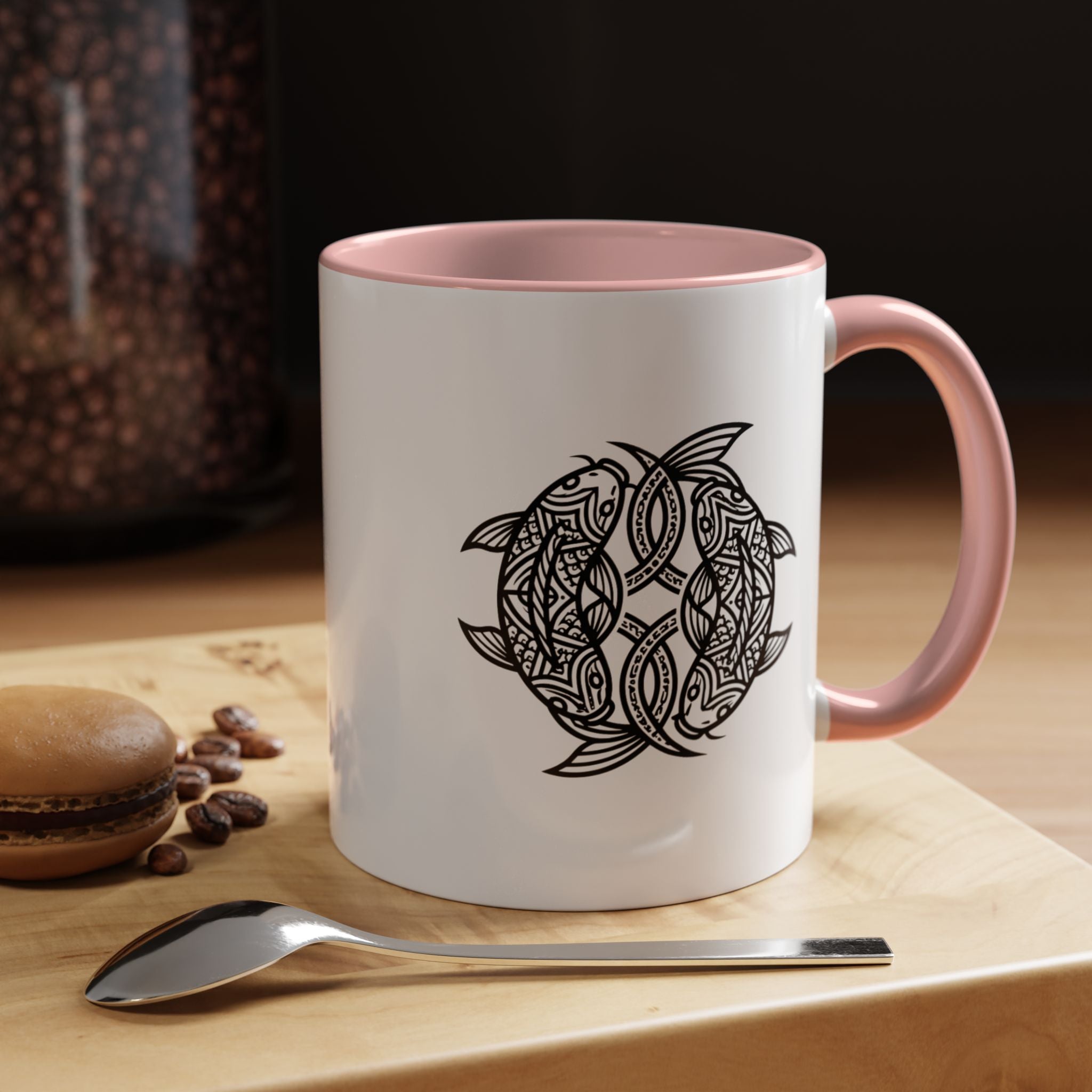 Celtic Knot Dolphin Coffee Mug — Black Accent Ceramic Mug