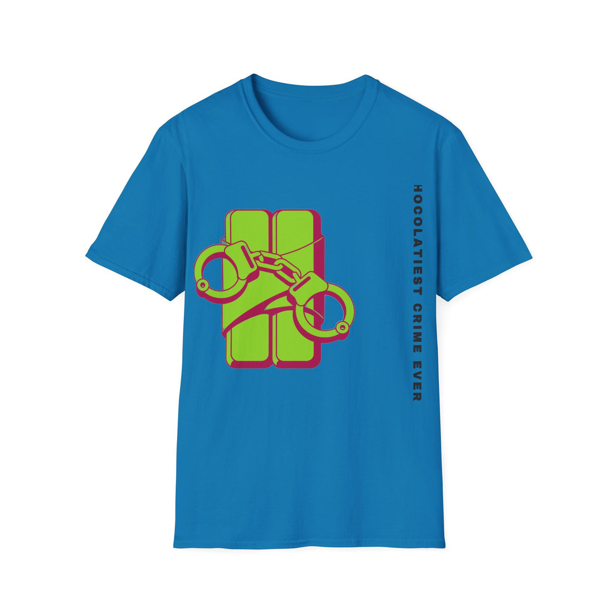 Chocolateie Graphic T‑Shirt — Green Candy Bar with Handcuffs Design - Trending Now - September 2026