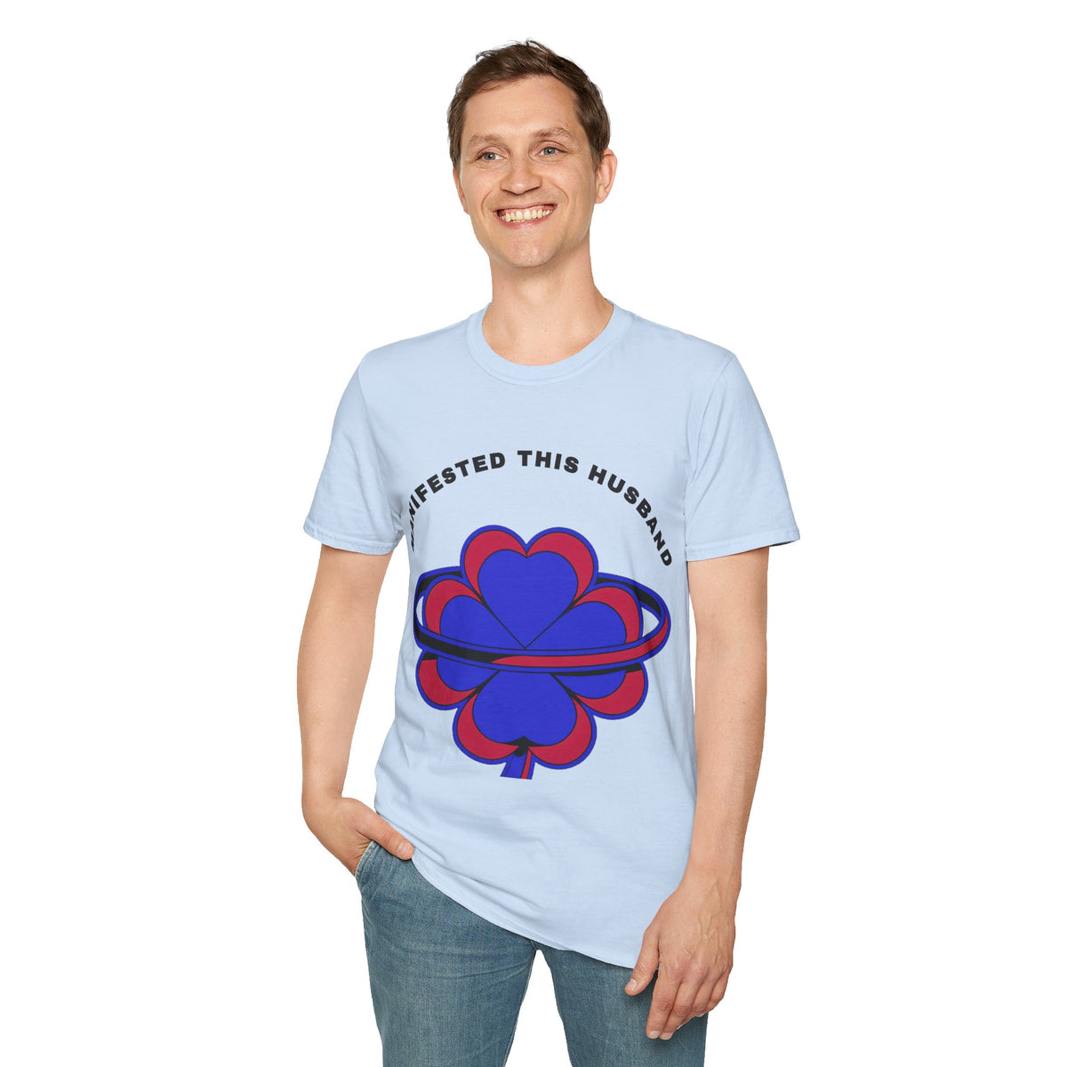 Manifested This Husband T-Shirt — Psychedelic Four-Leaf Clover Graphic Tee - Trending Now - September 2026