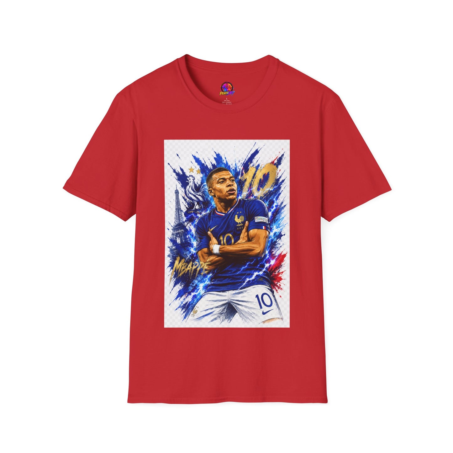 France Mbappé Soccer T-Shirt — #10 Blue Action Portrait Tee