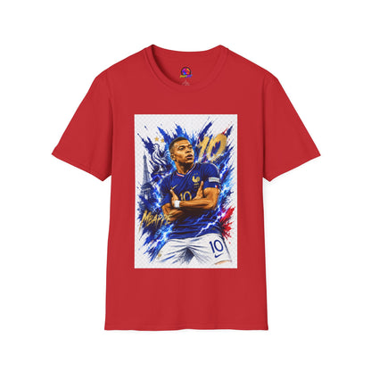 France Mbappé Soccer T-Shirt — #10 Blue Action Portrait Tee