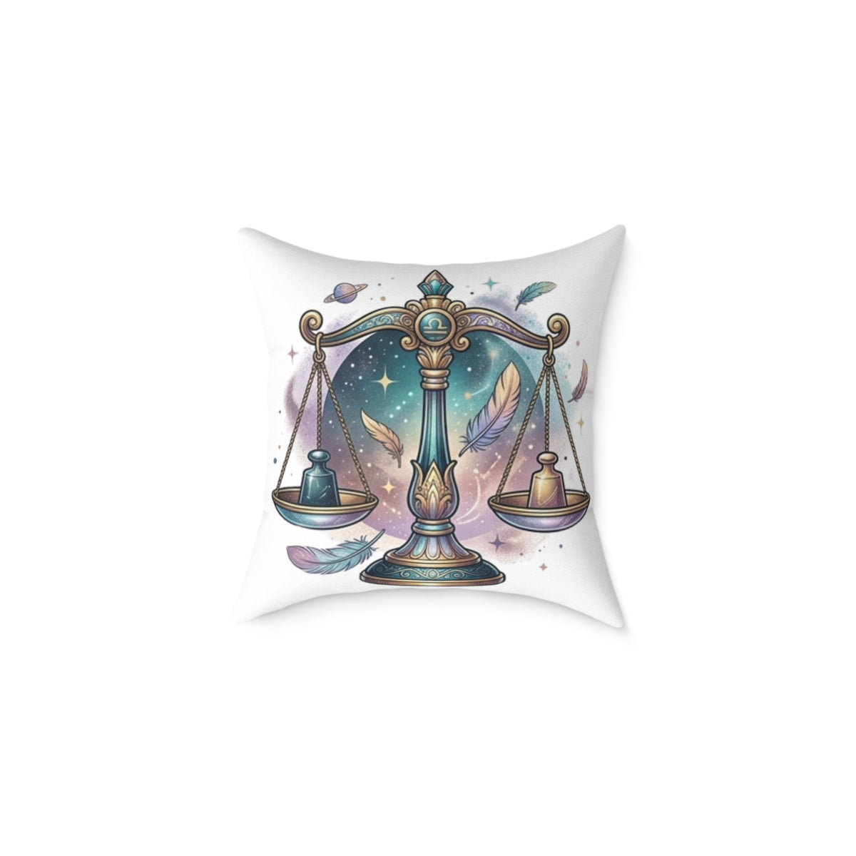Balance Libra Zodiac Pillow  Astrological Square Poly Canvas Pillow