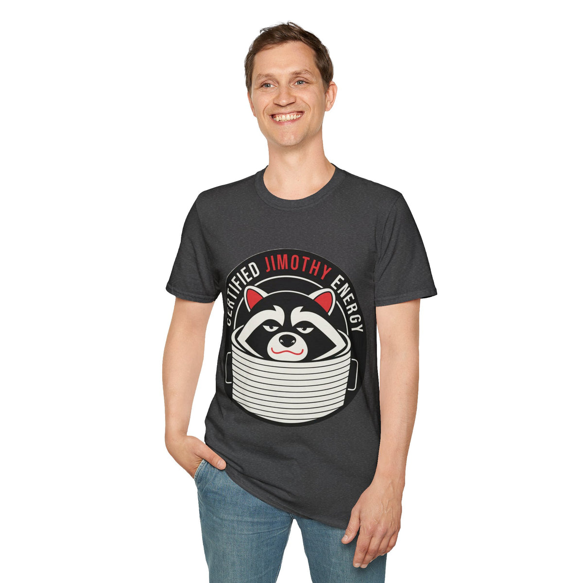 Jimothy Energy T-Shirt — Certified Raccoon Graphic Tee - Trending Now - August 2026