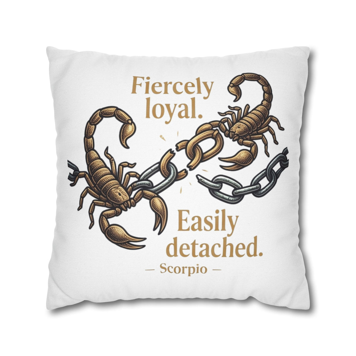 Scorpio Pillowcase – "Fiercely Loyal, Easily Detached" Zodiac Decor