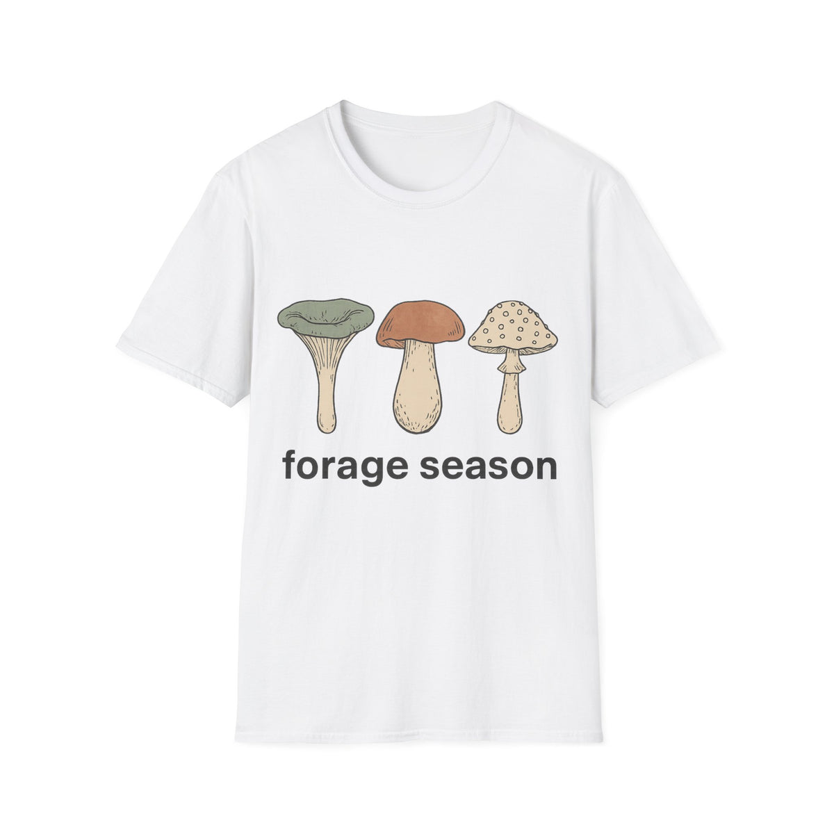 Mushroom Trio T-Shirt — Cute Minimal Fungi Graphic Tee - Trending Now - September 2026
