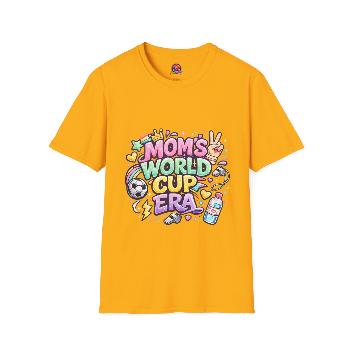 Girls Kids Mom's World Cup Era T‑Shirt — Playful Soccer Mom Tee