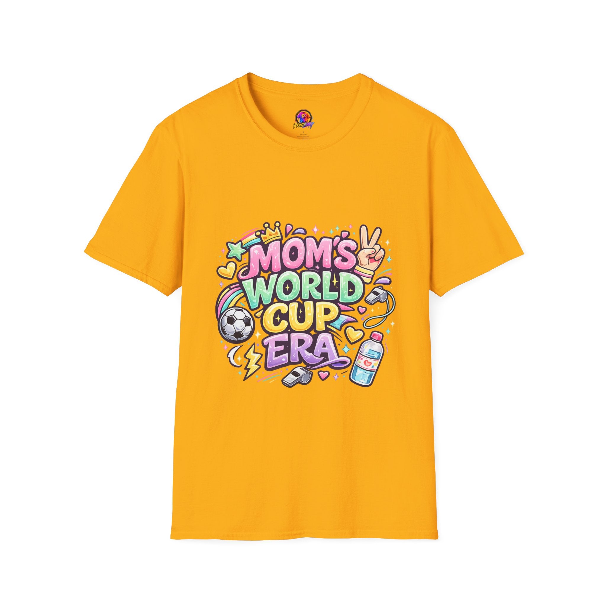 Girls Kids Mom's World Cup Era T‑Shirt — Playful Soccer Mom Tee
