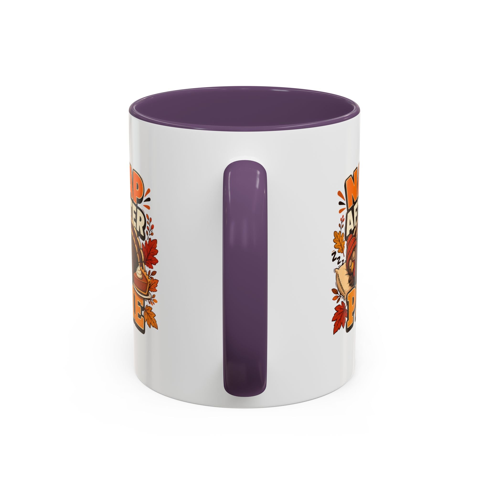 Thanksgiving Mug Nap After Pie Coffee Mug — Thanksgiving Turkey & Fall Leaves  Accent Mug