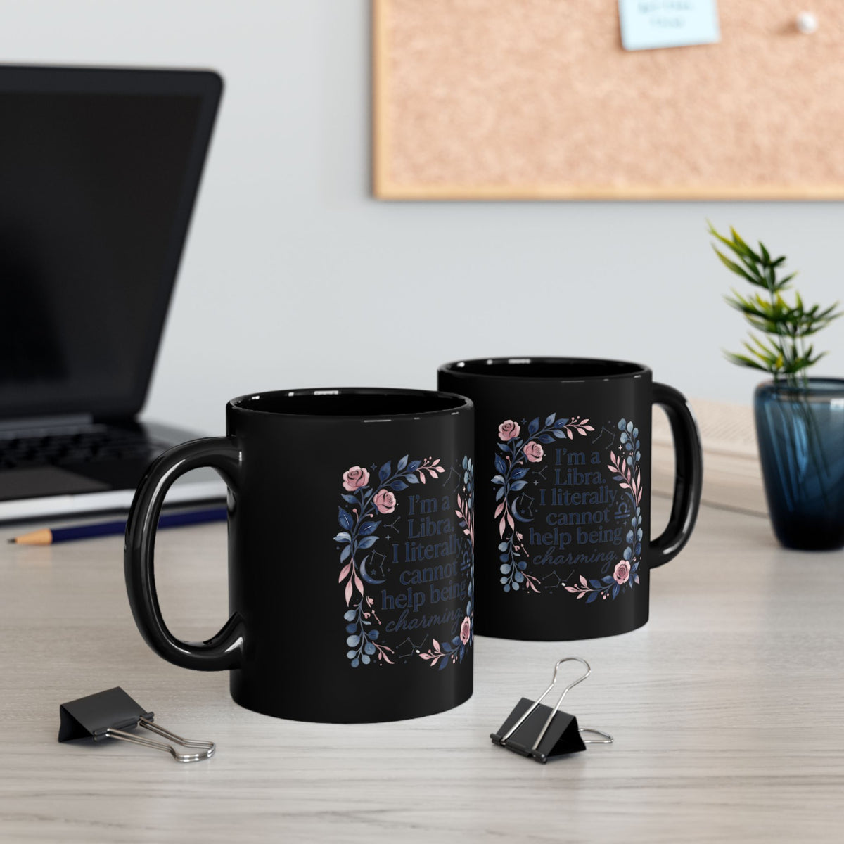 Libra Zodiac Libra Floral Mug — "I’m a Libra, I literally cannot help being charming"